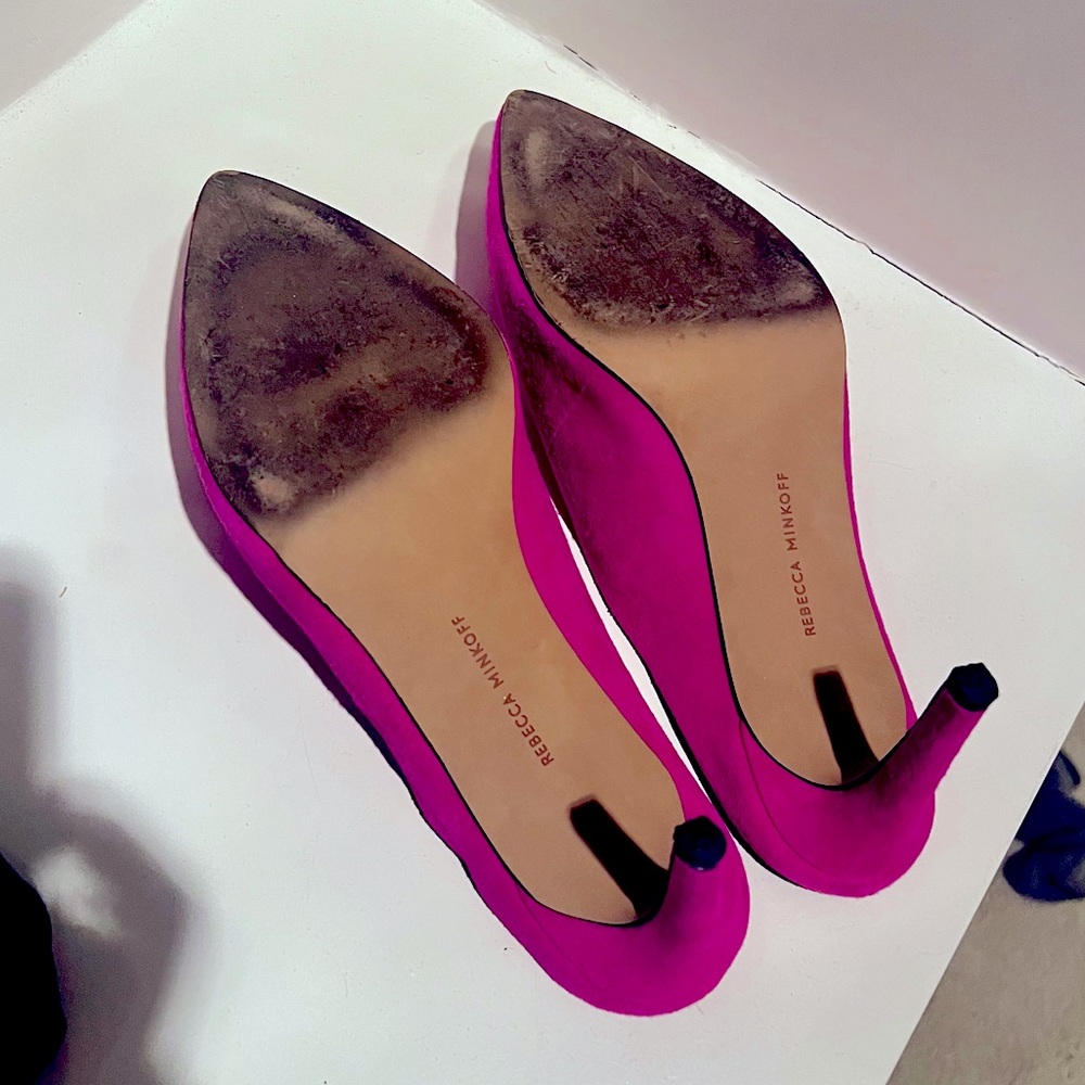 Rebecca Minkoff Graciano fuschia pink mules heels size 10 - Picture 3 of 3